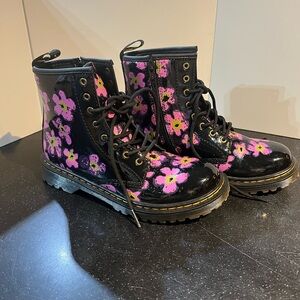 Dr. Martin Jr. 1460 Pansy Fayre Patten Leather Lace up Boots